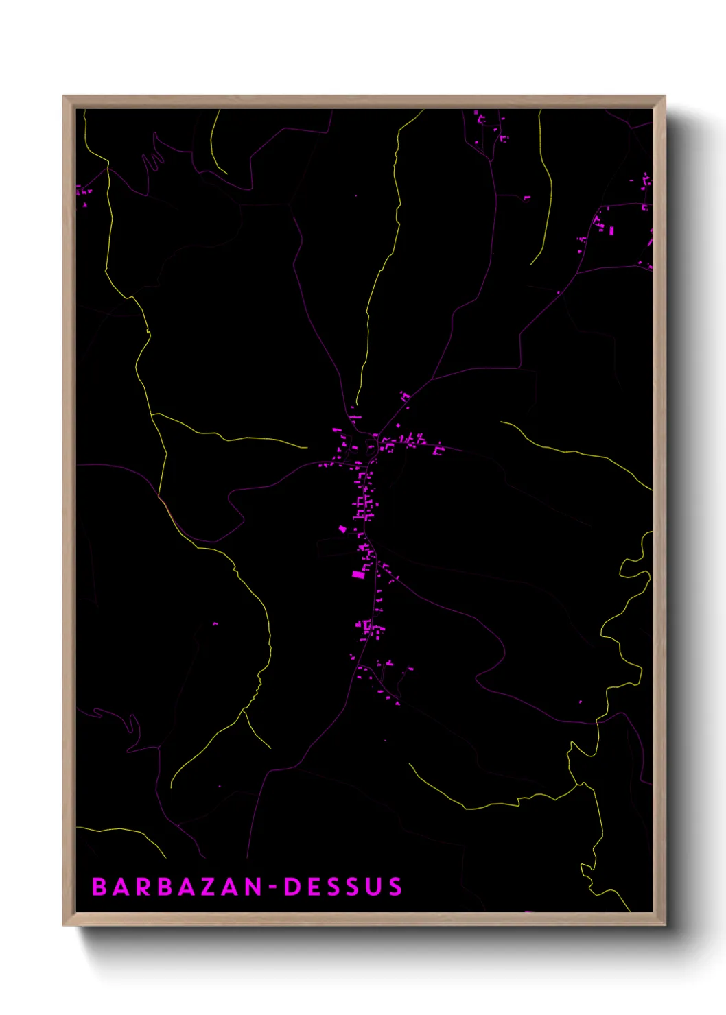 Une affiche de carte sur Barbazan-Dessus