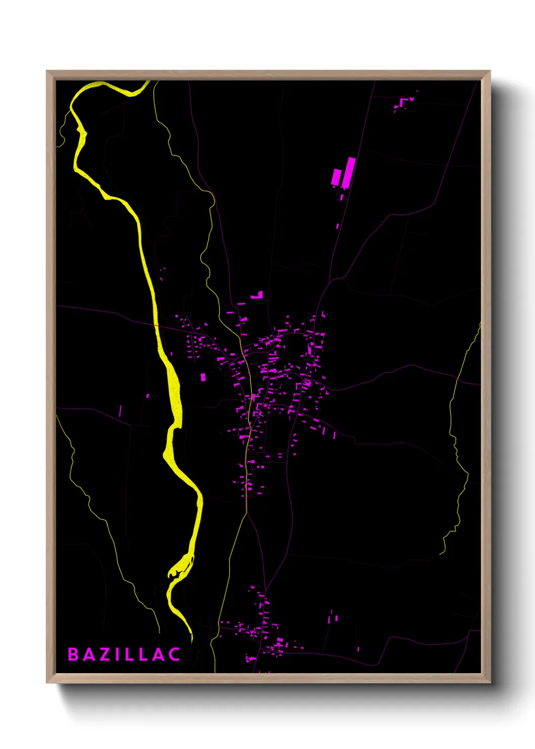 Une affiche de carte sur Bazillac