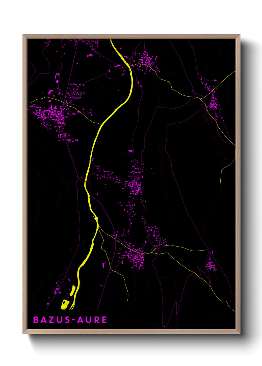 Une affiche de carte sur Bazus-Aure