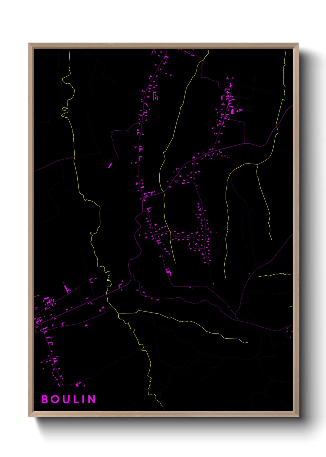 Une affiche de carte sur Boulin