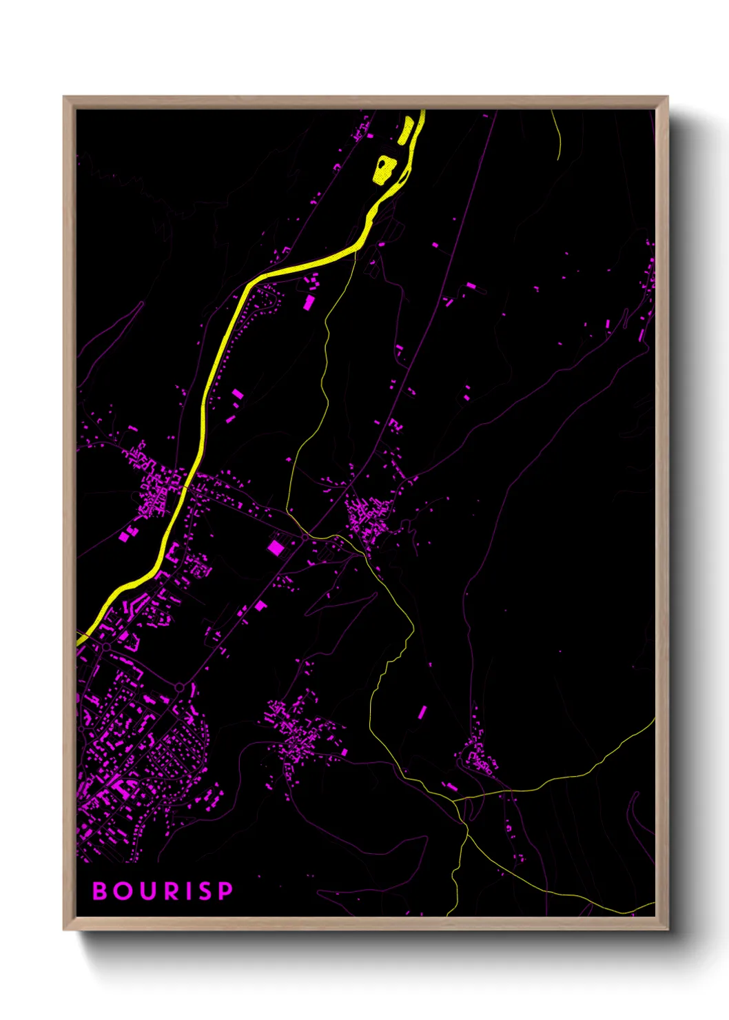 Une affiche de carte sur Bourisp