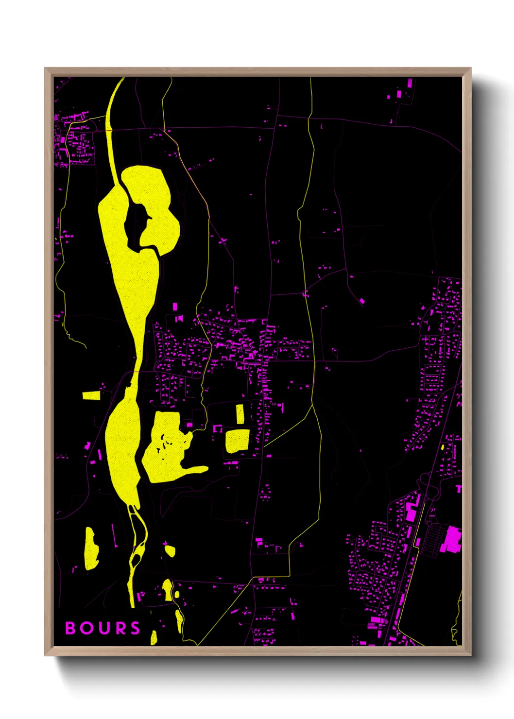 Une affiche de carte sur Bours