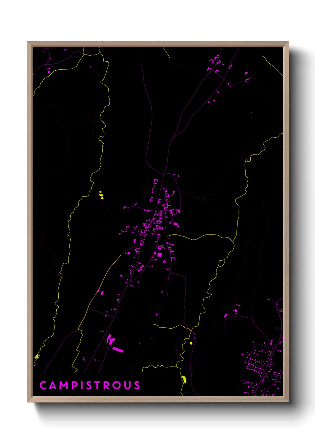 Une affiche de carte sur Campistrous