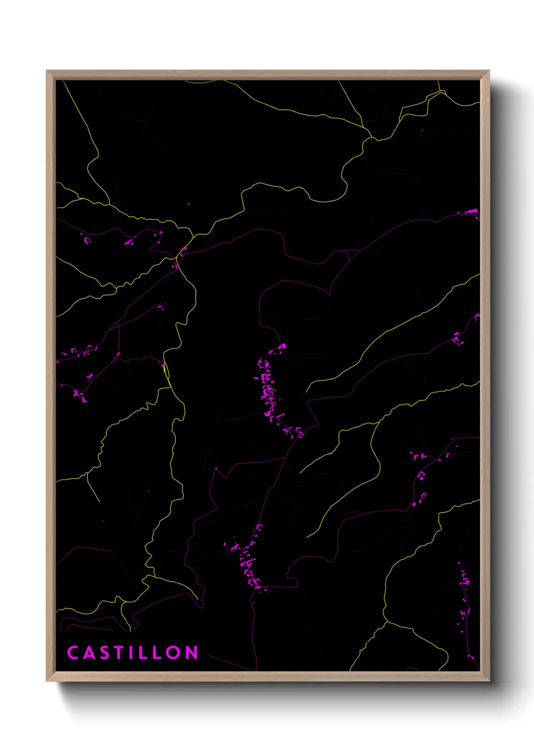 Une affiche de carte sur Castillon
