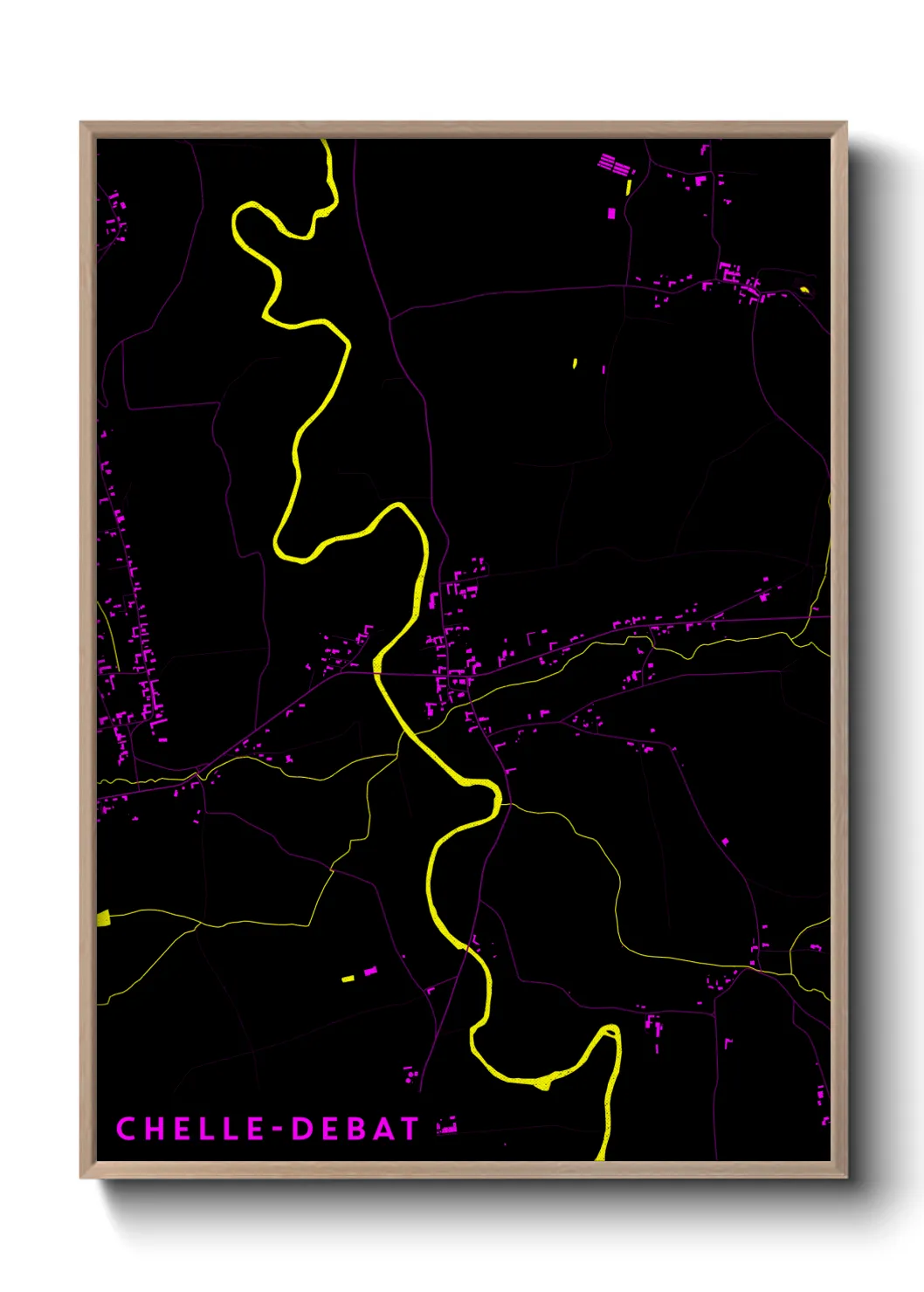 Une affiche de carte sur Chelle-Debat