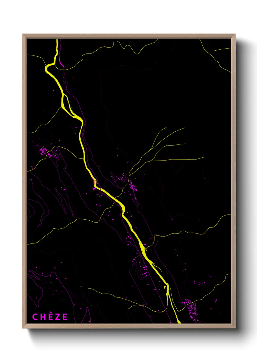 Une affiche de carte sur Chèze