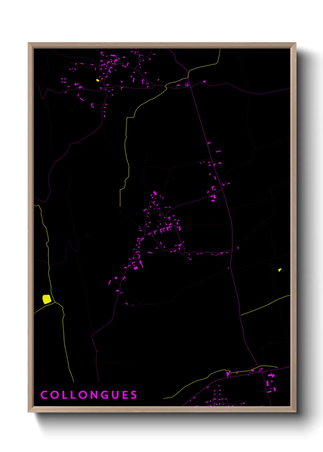 Une affiche de carte sur Collongues
