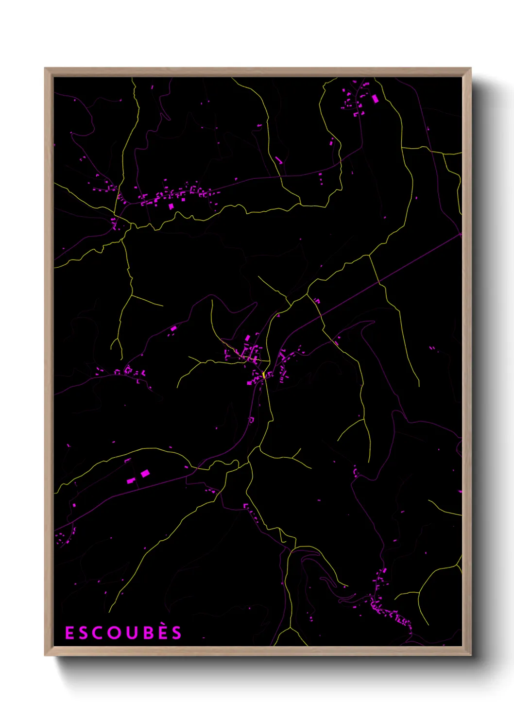 Une affiche de carte sur Escoubès