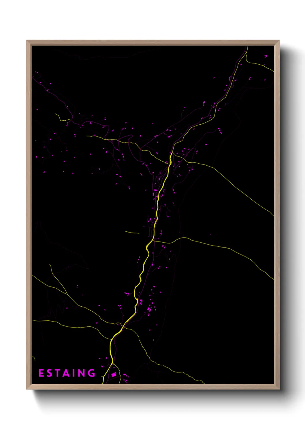 Une affiche de carte sur Estaing