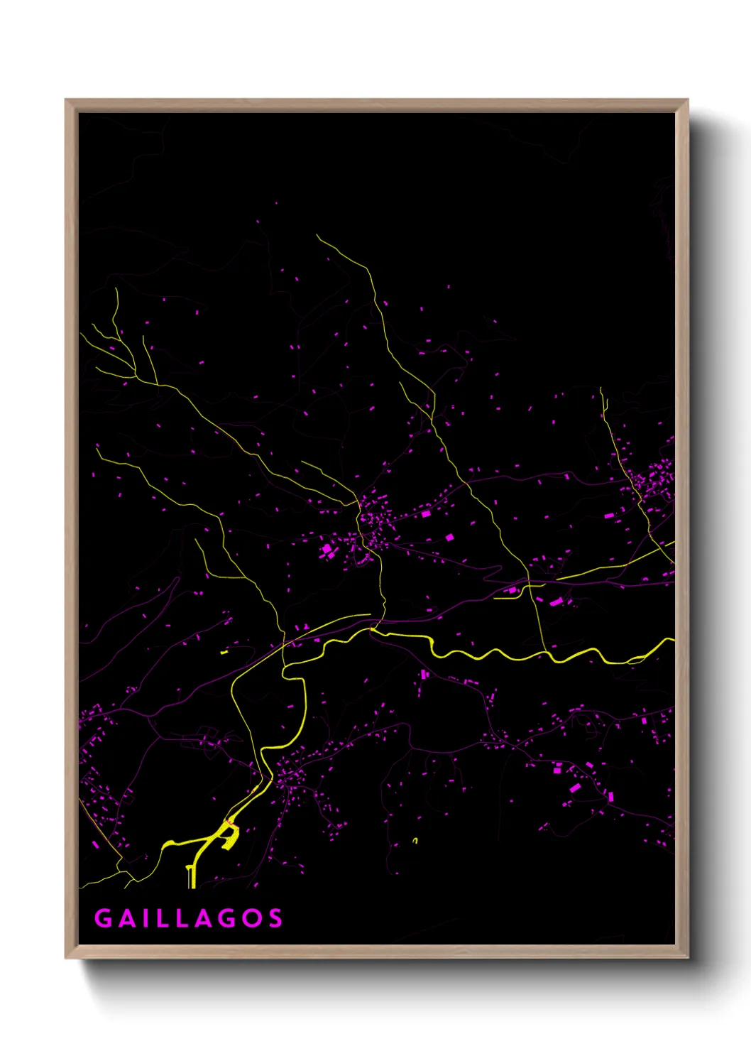 Une affiche de carte sur Gaillagos