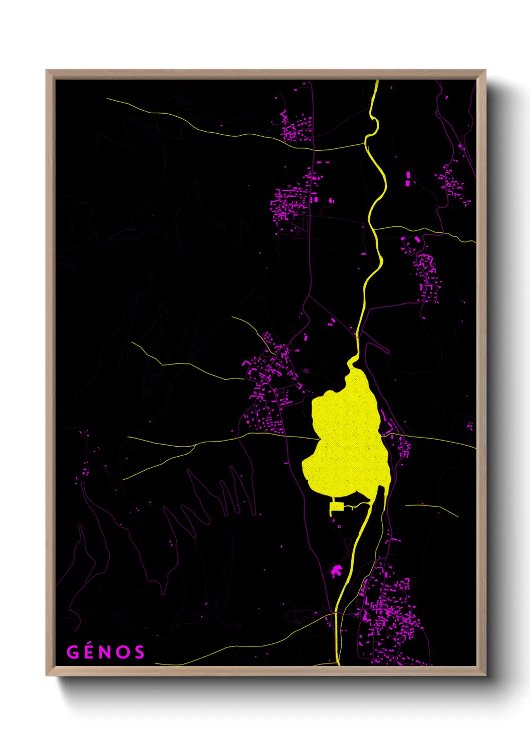 Une affiche de carte sur Génos