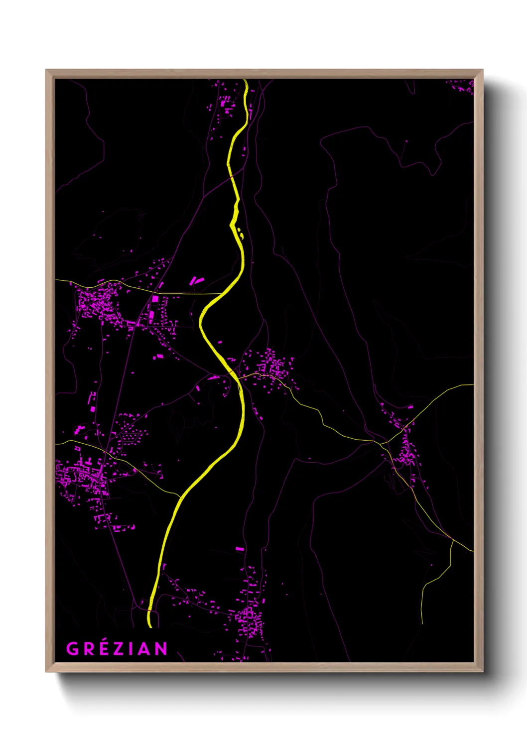 Une affiche de carte sur Grézian
