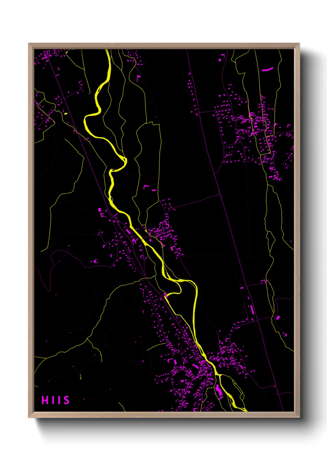 Une affiche de carte sur Hiis