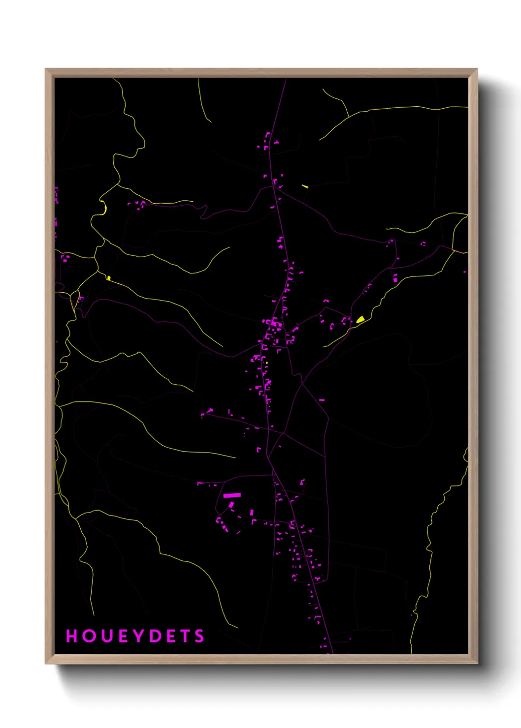 Une affiche de carte sur Houeydets