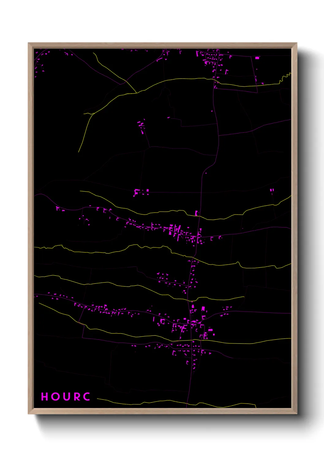 Une affiche de carte sur Hourc