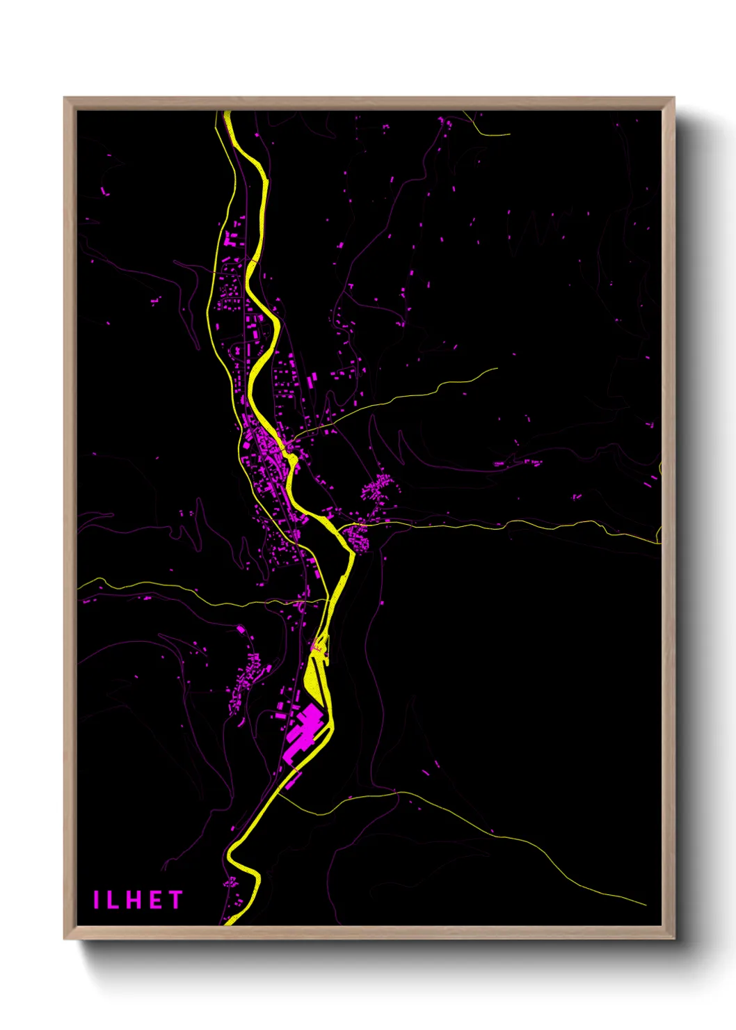 Une affiche de carte sur Ilhet