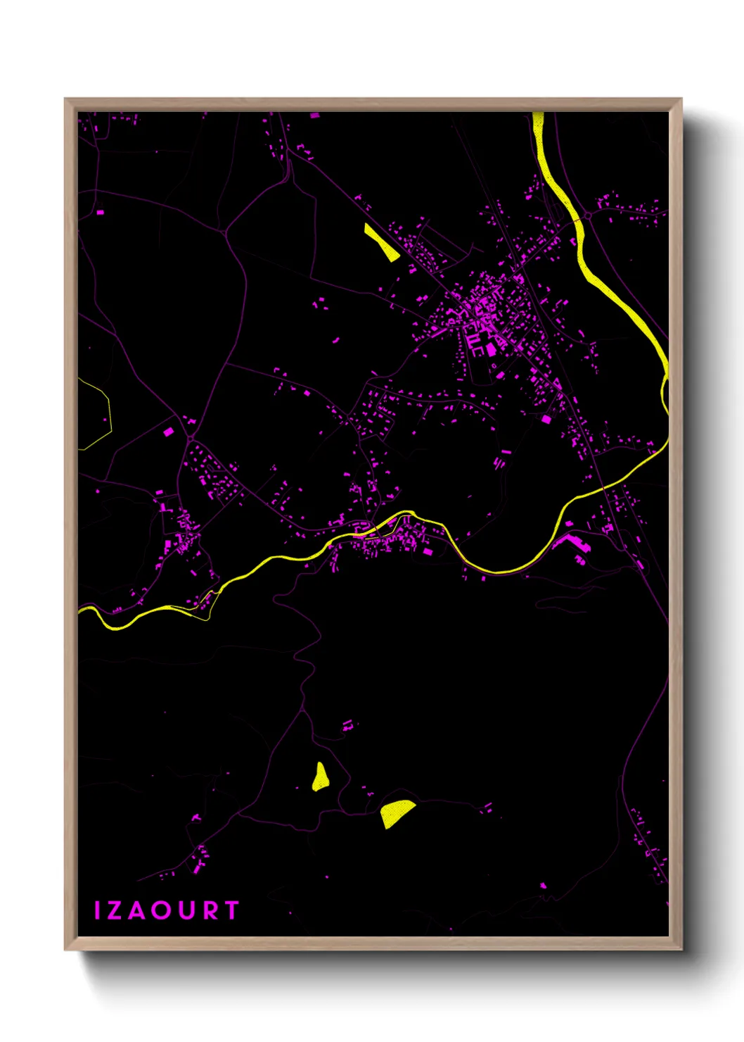 Une affiche de carte sur Izaourt