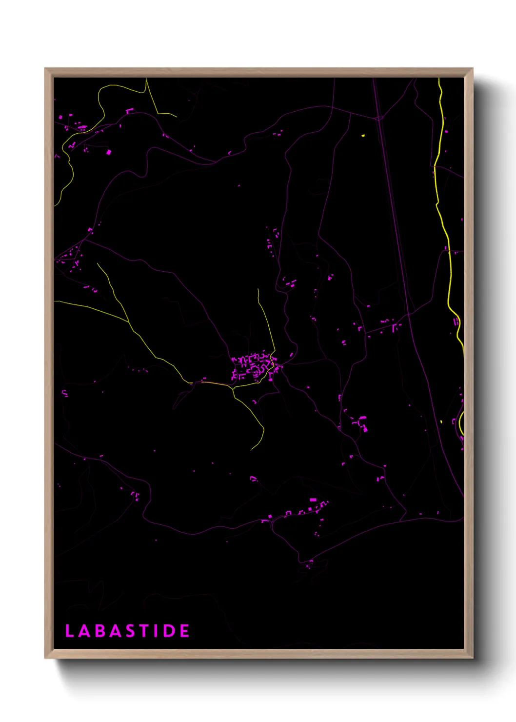Une affiche de carte sur Labastide