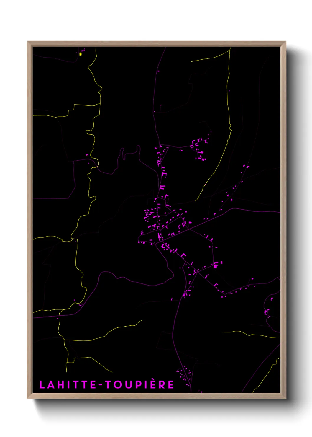 Une affiche de carte sur Lahitte-Toupière