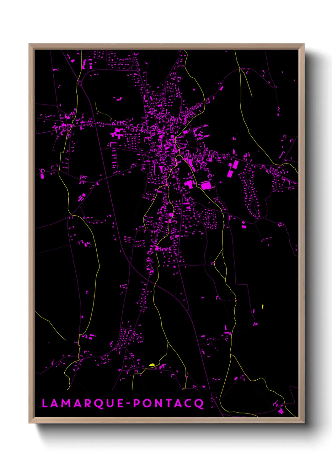 Une affiche de carte sur Lamarque-Pontacq