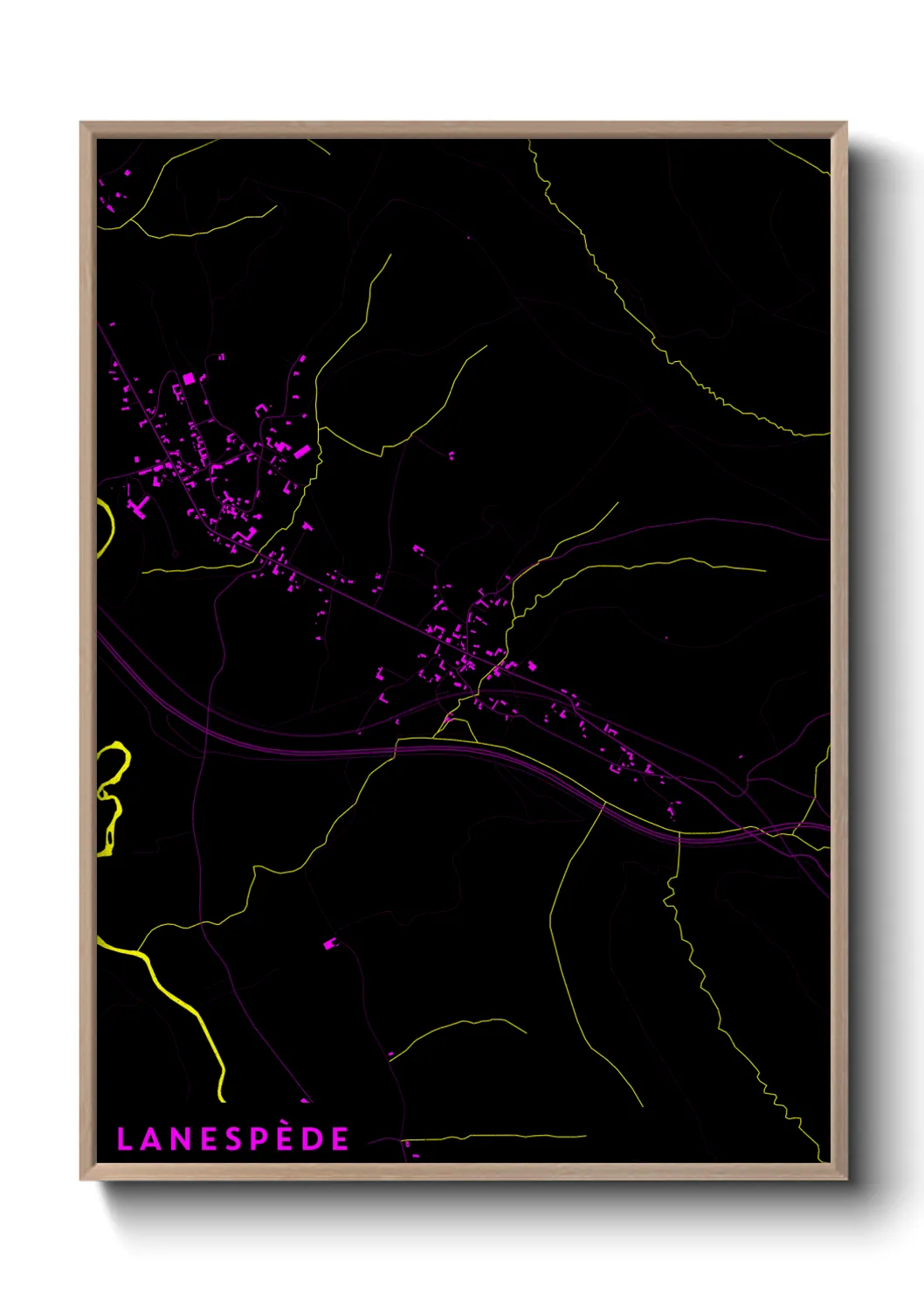 Une affiche de carte sur Lanespède