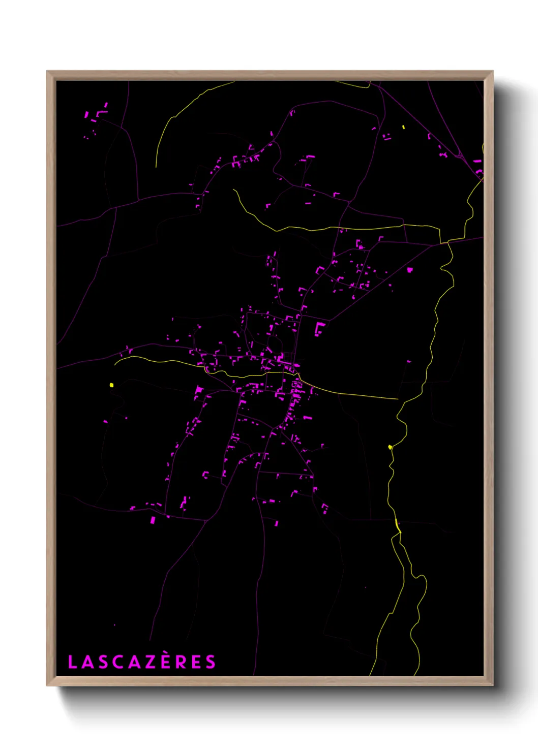Une affiche de carte sur Lascazères