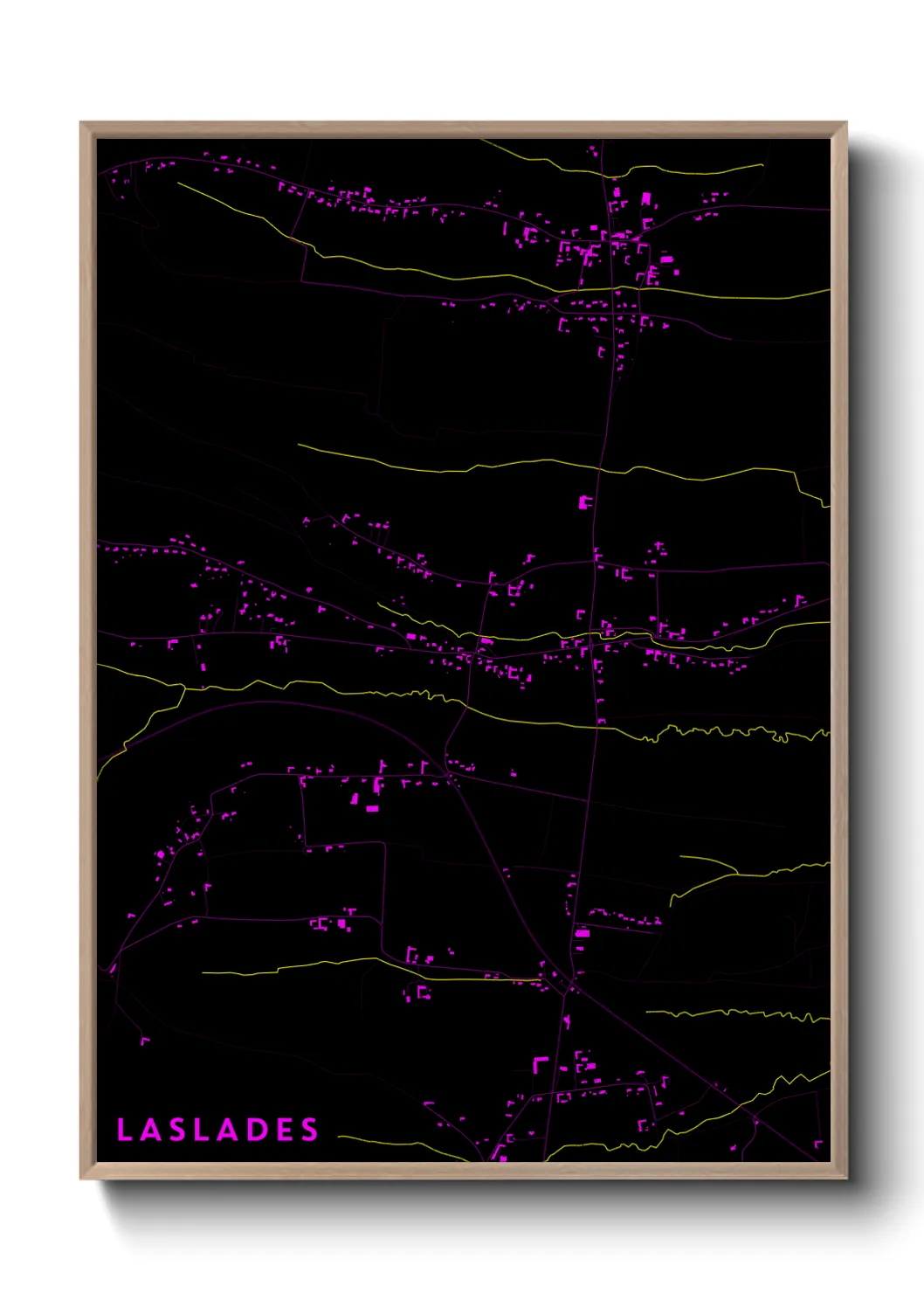 Une affiche de carte sur Laslades