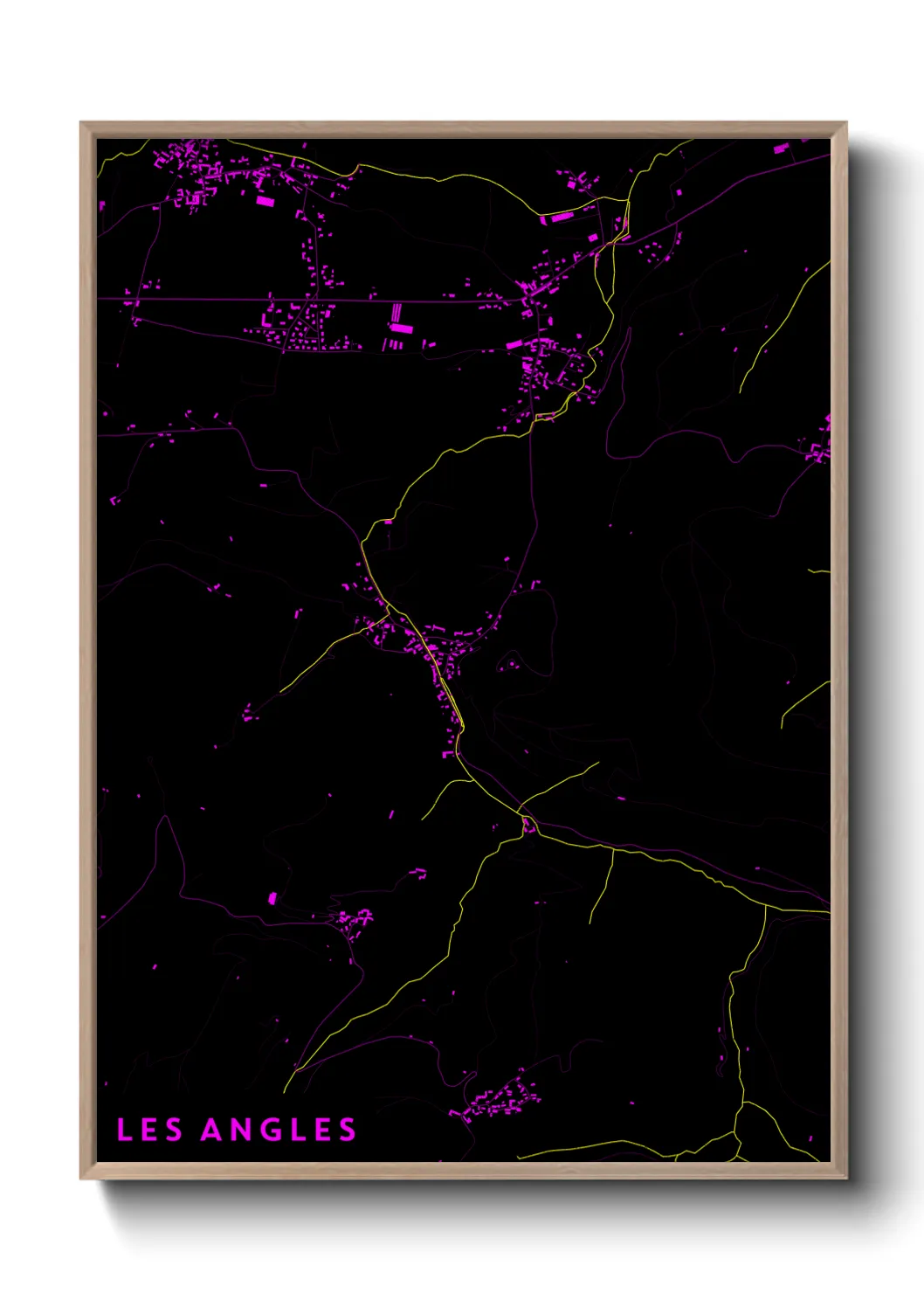 Une affiche de carte sur Les Angles