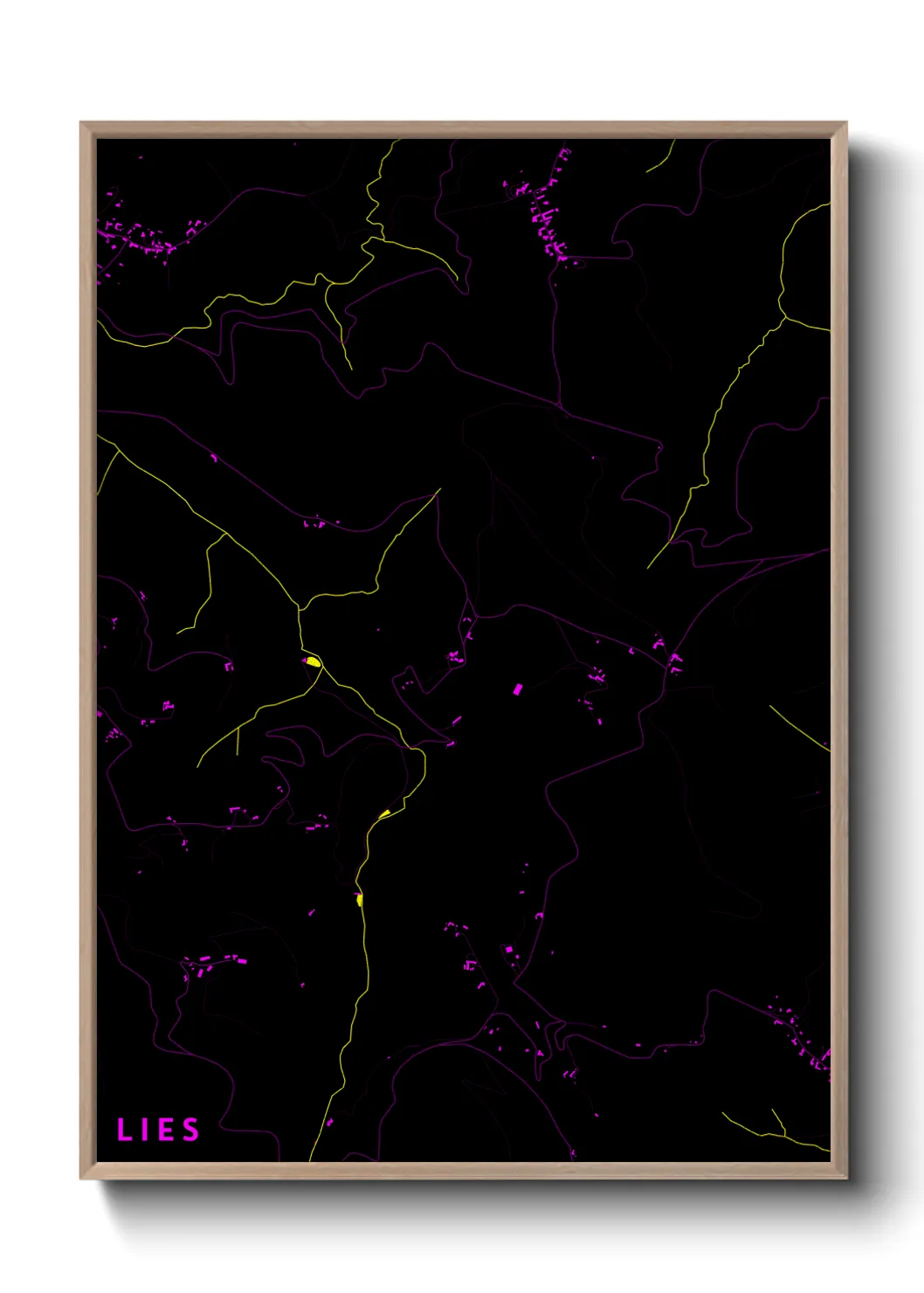 Une affiche de carte sur Lies