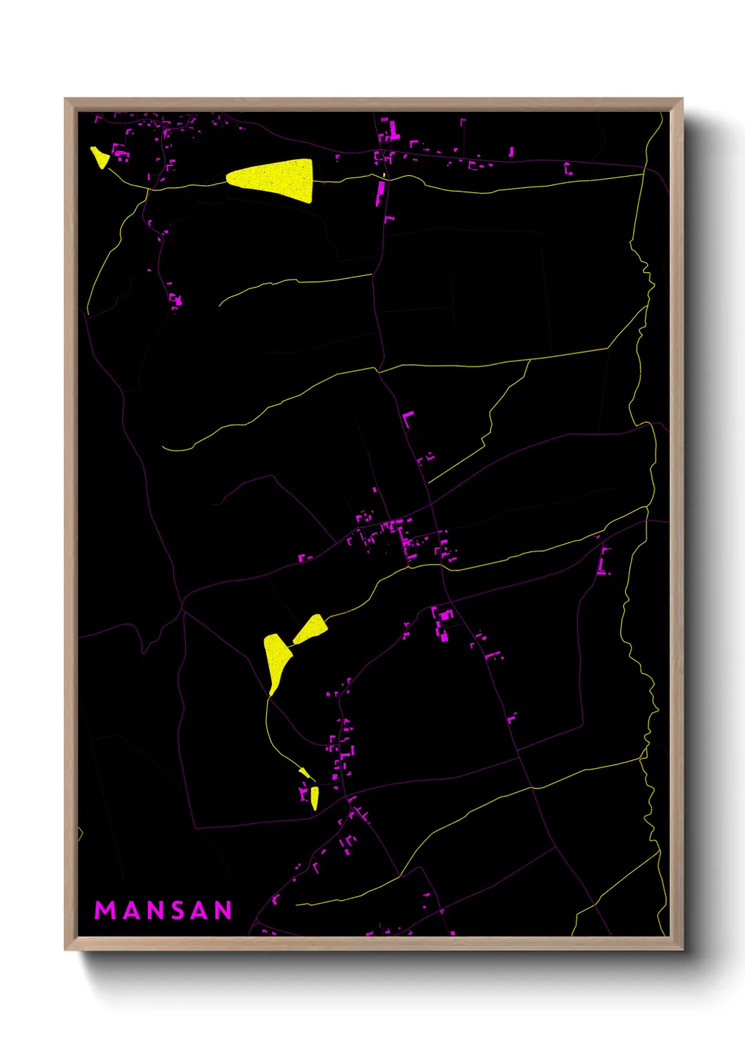 Une affiche de carte sur Mansan