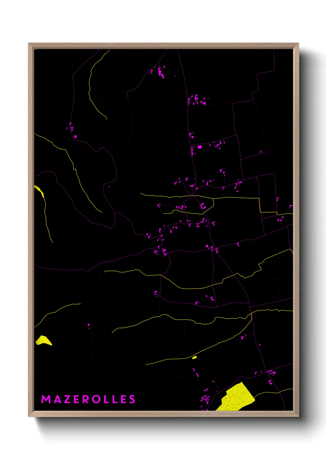 Une affiche de carte sur Mazerolles