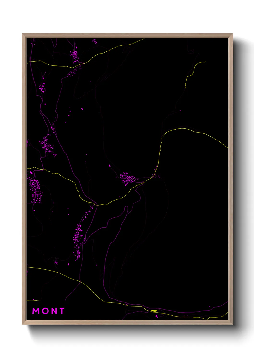 Une affiche de carte sur Mont