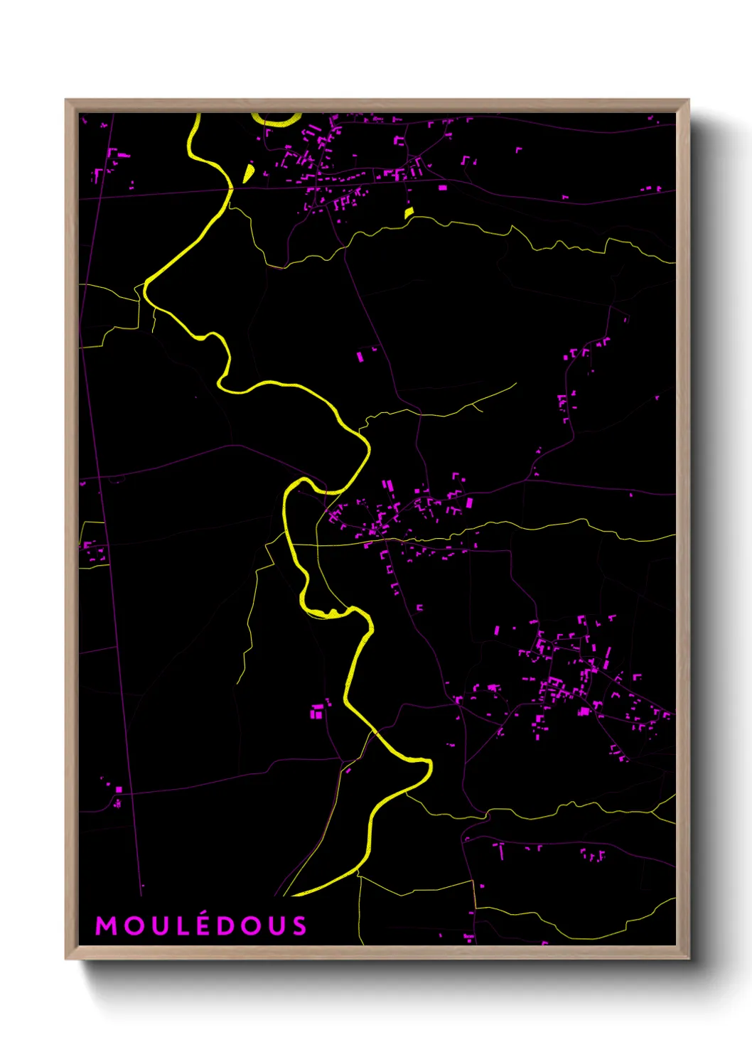Une affiche de carte sur Moulédous