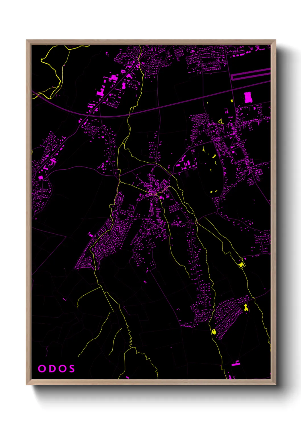Une affiche de carte sur Odos