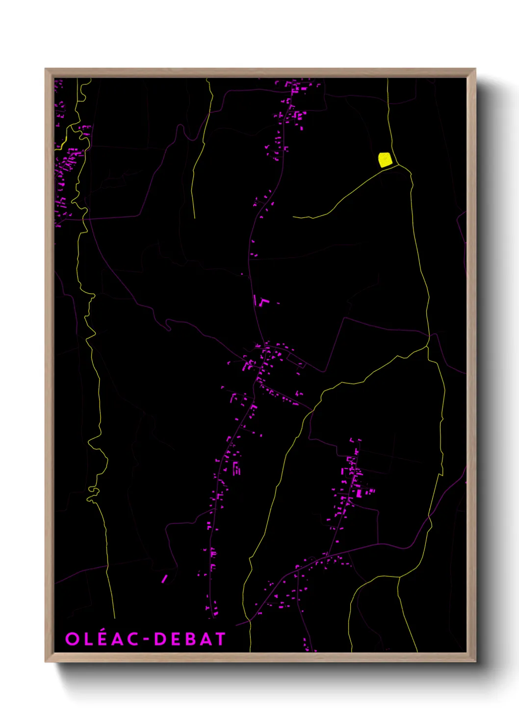 Une affiche de carte sur Oléac-Debat