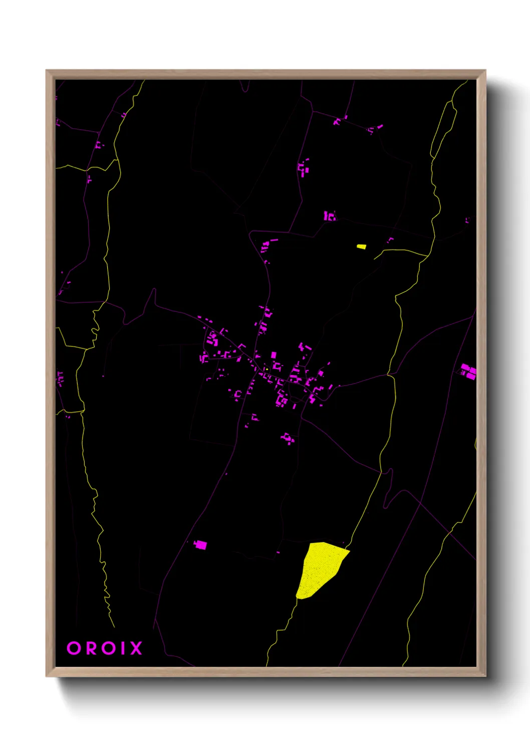 Une affiche de carte sur Oroix