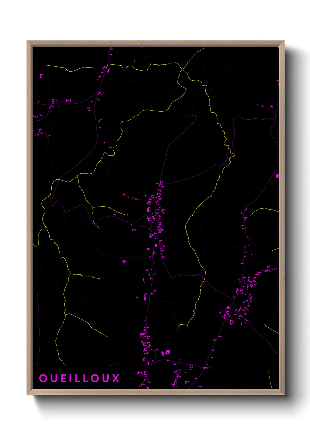 Une affiche de carte sur Oueilloux