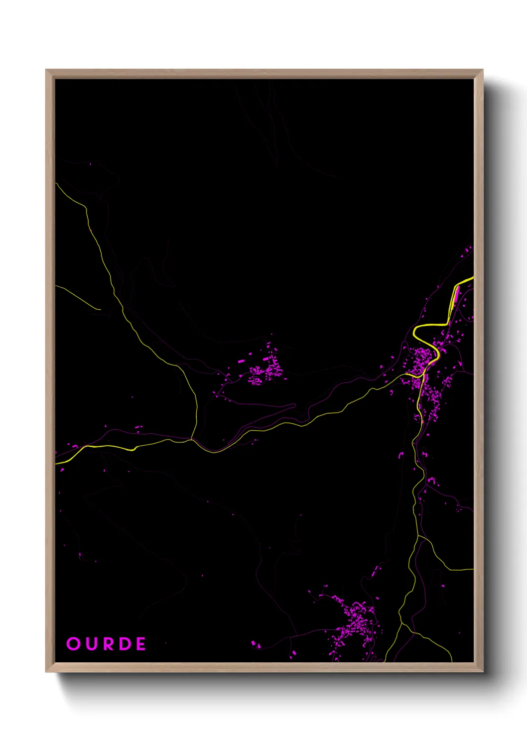 Une affiche de carte sur Ourde