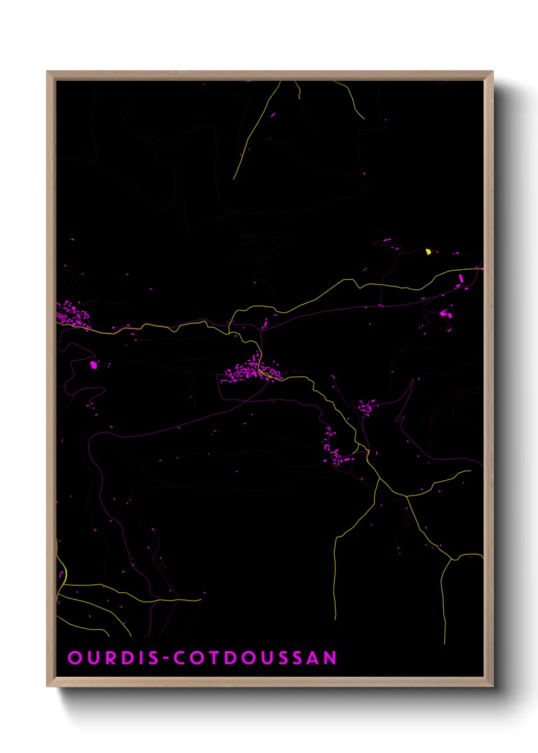 Une affiche de carte sur Ourdis-Cotdoussan