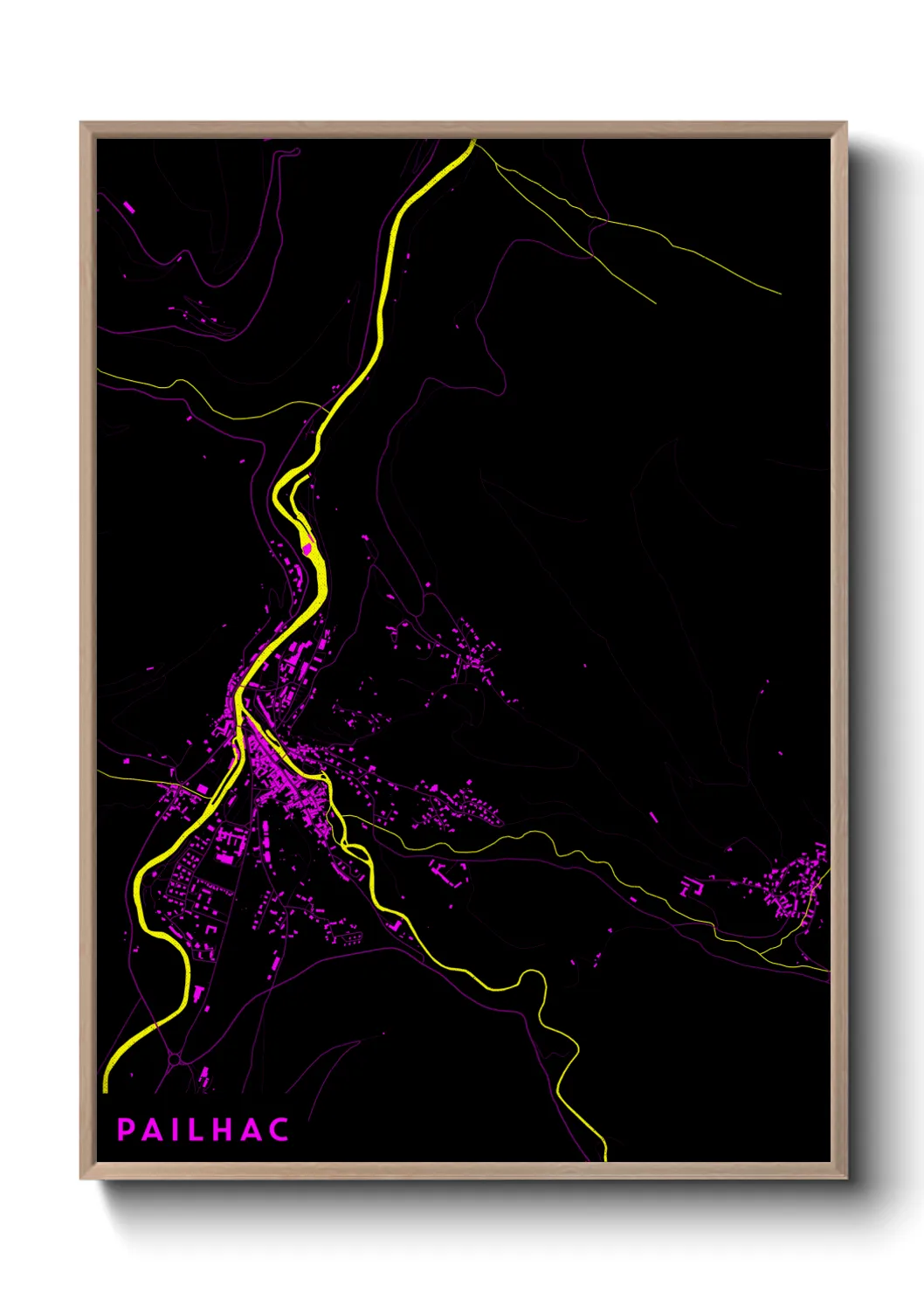 Une affiche de carte sur Pailhac