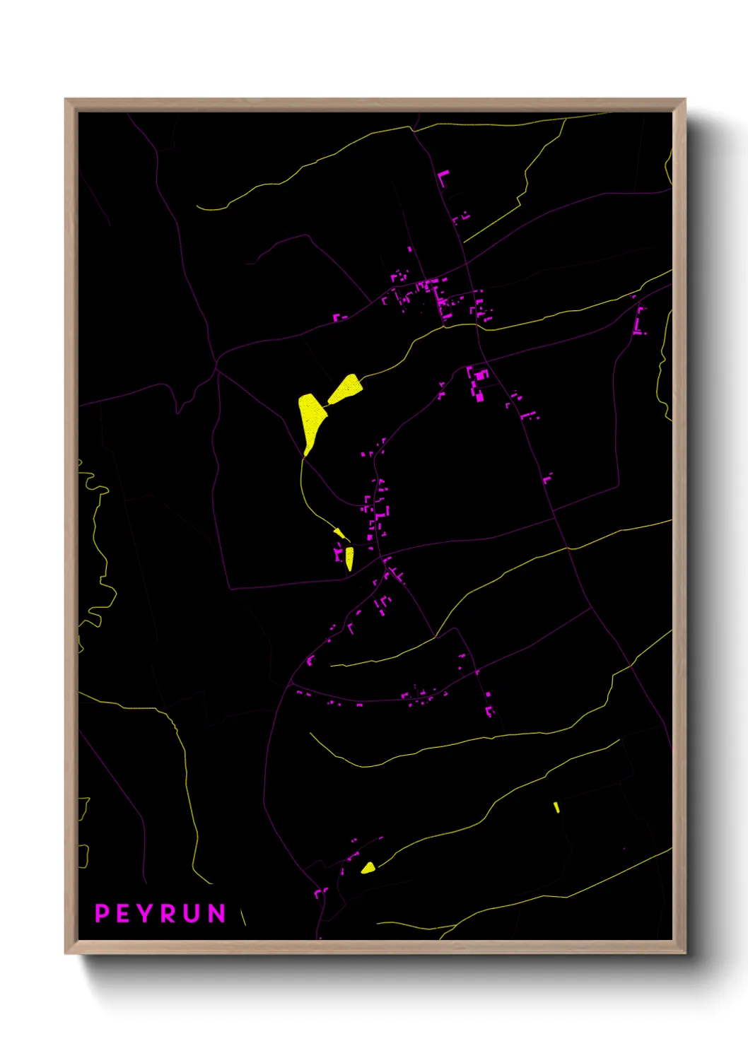 Une affiche de carte sur Peyrun