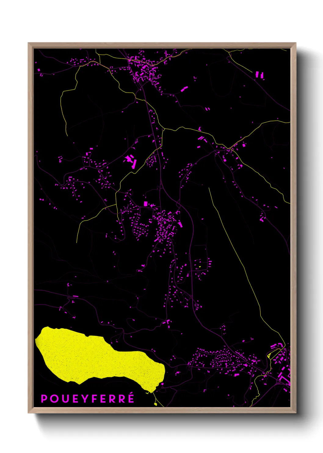 Une affiche de carte sur Poueyferré