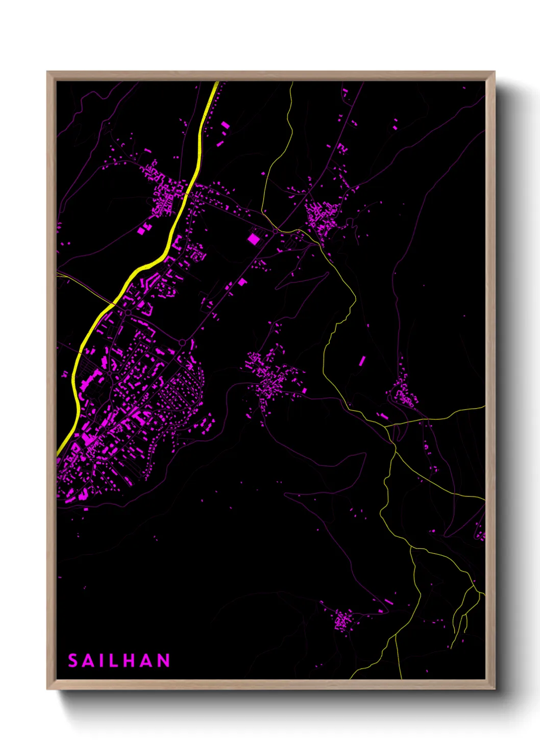 Une affiche de carte sur Sailhan