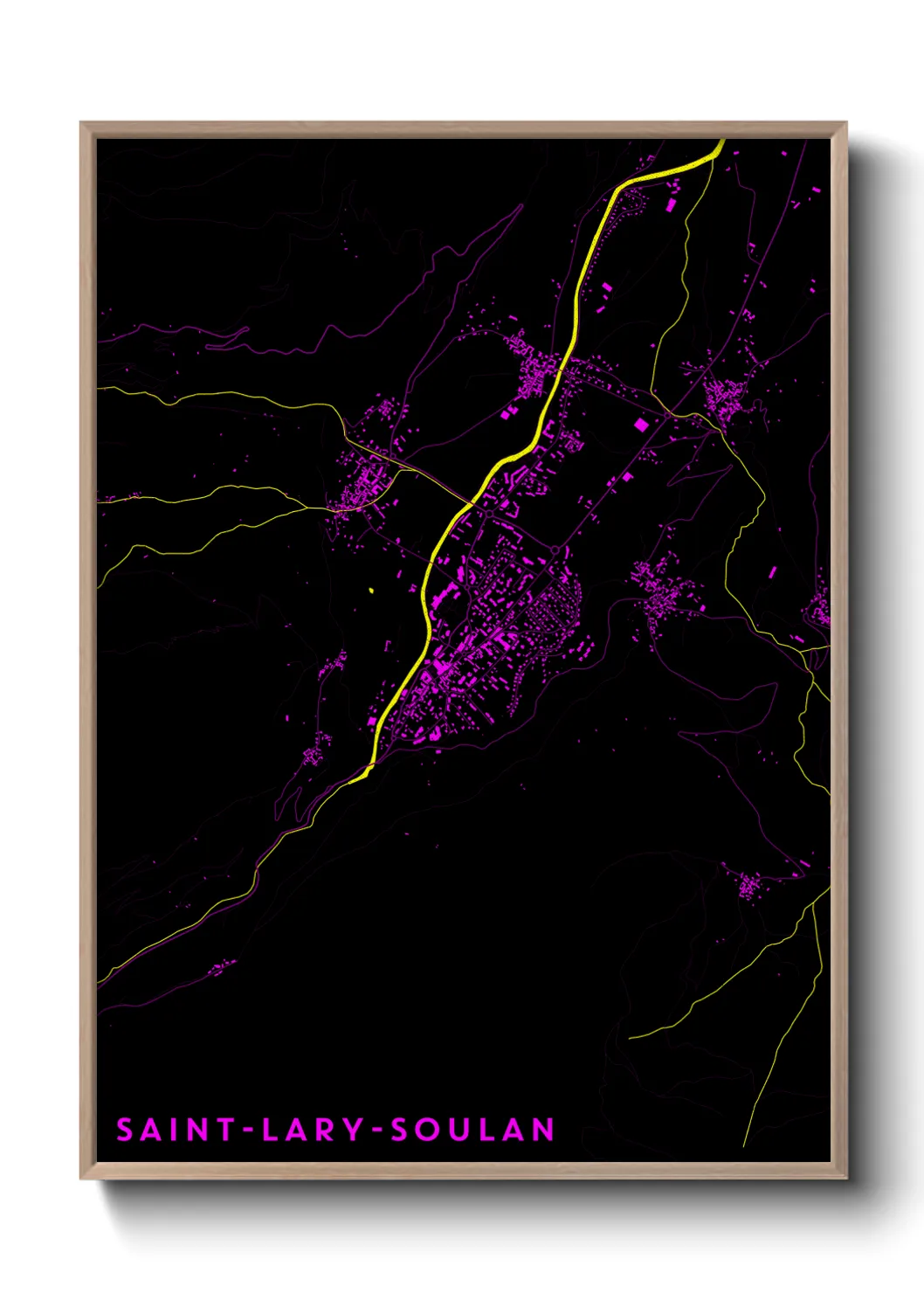 Une affiche de carte sur Saint-Lary-Soulan