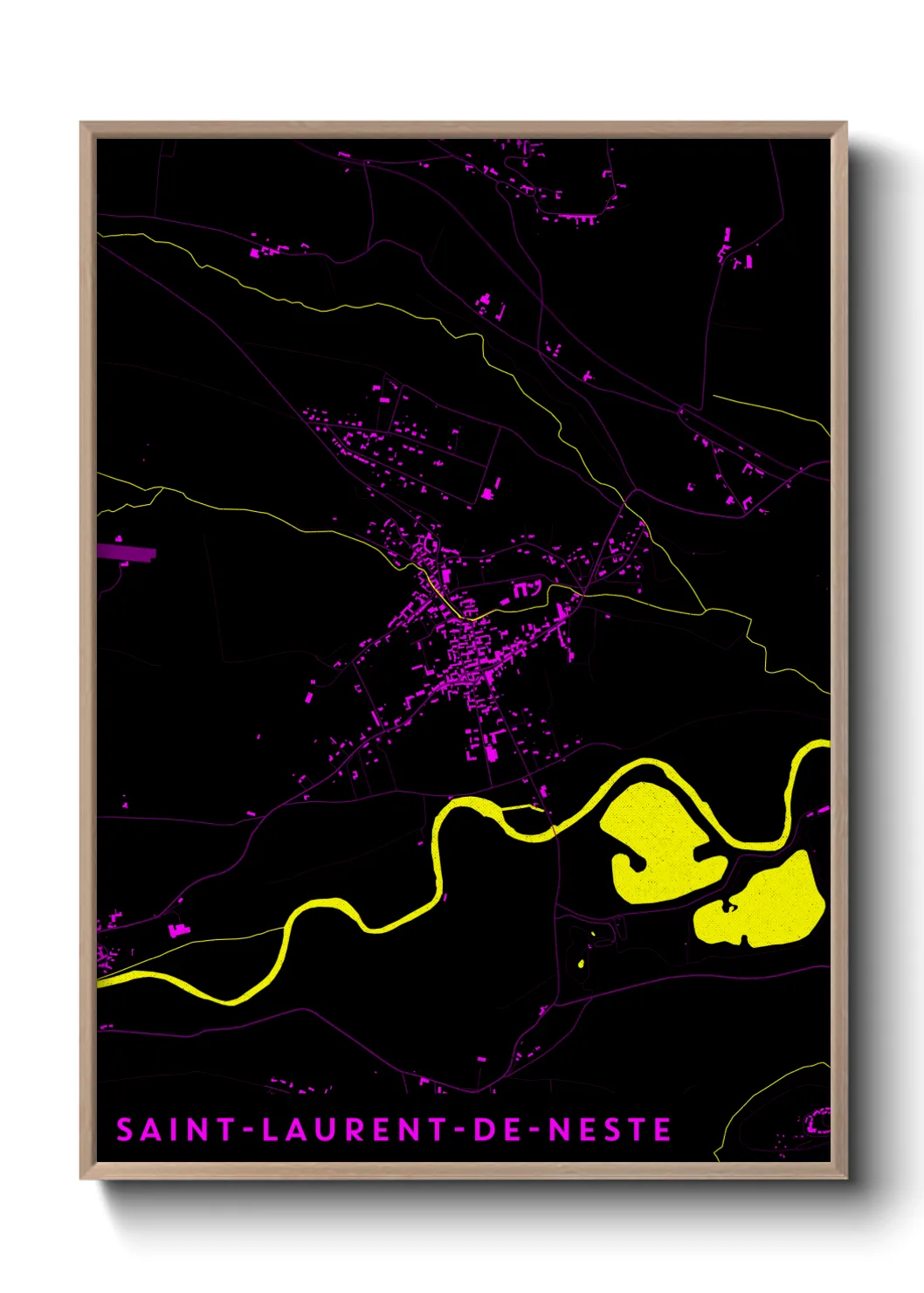 Une affiche de carte sur Saint-Laurent-de-Neste
