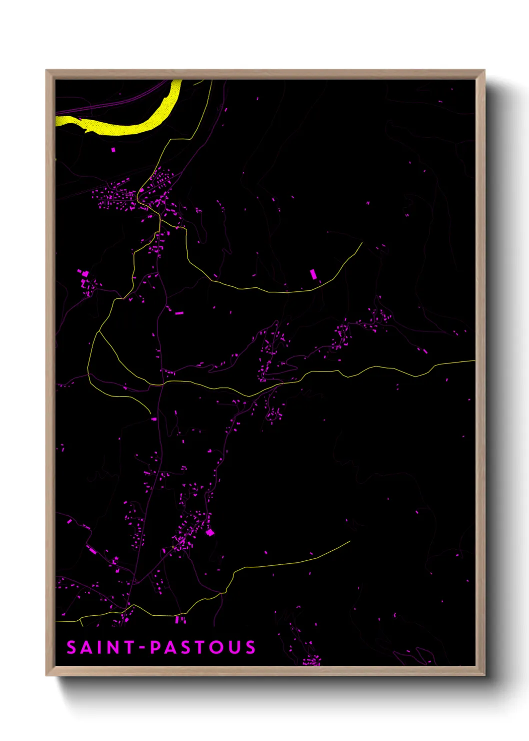 Une affiche de carte sur Saint-Pastous