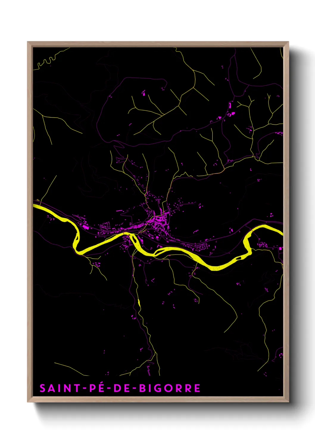 Une affiche de carte sur Saint-Pé-de-Bigorre