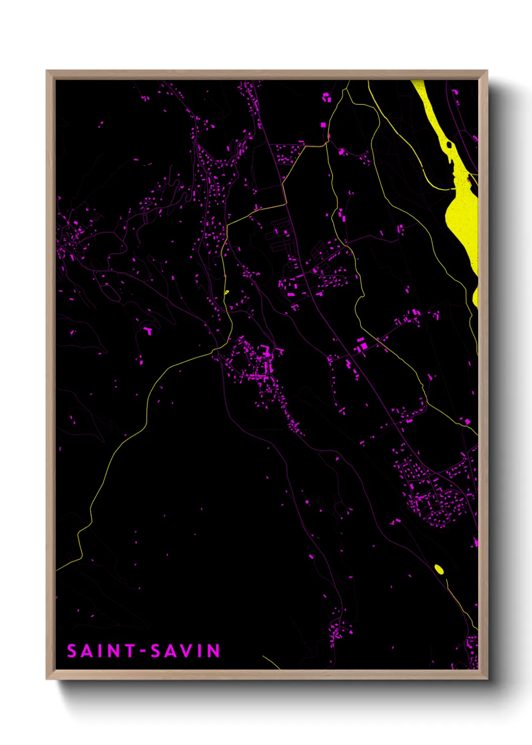 Une affiche de carte sur Saint-Savin