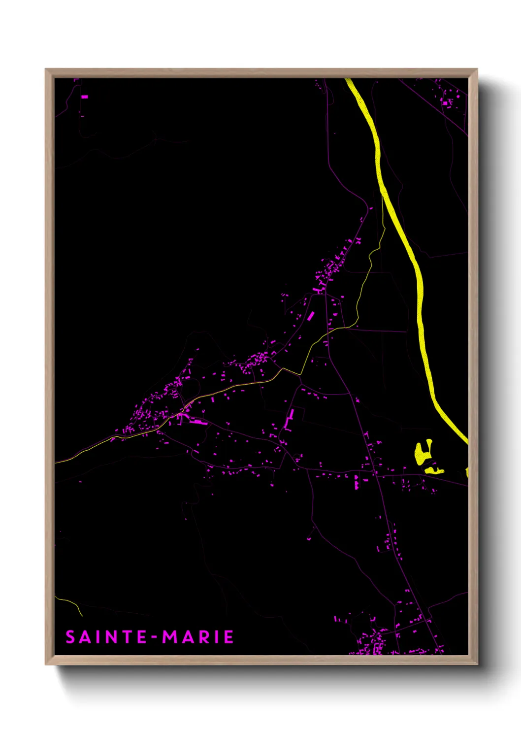Une affiche de carte sur Sainte-Marie