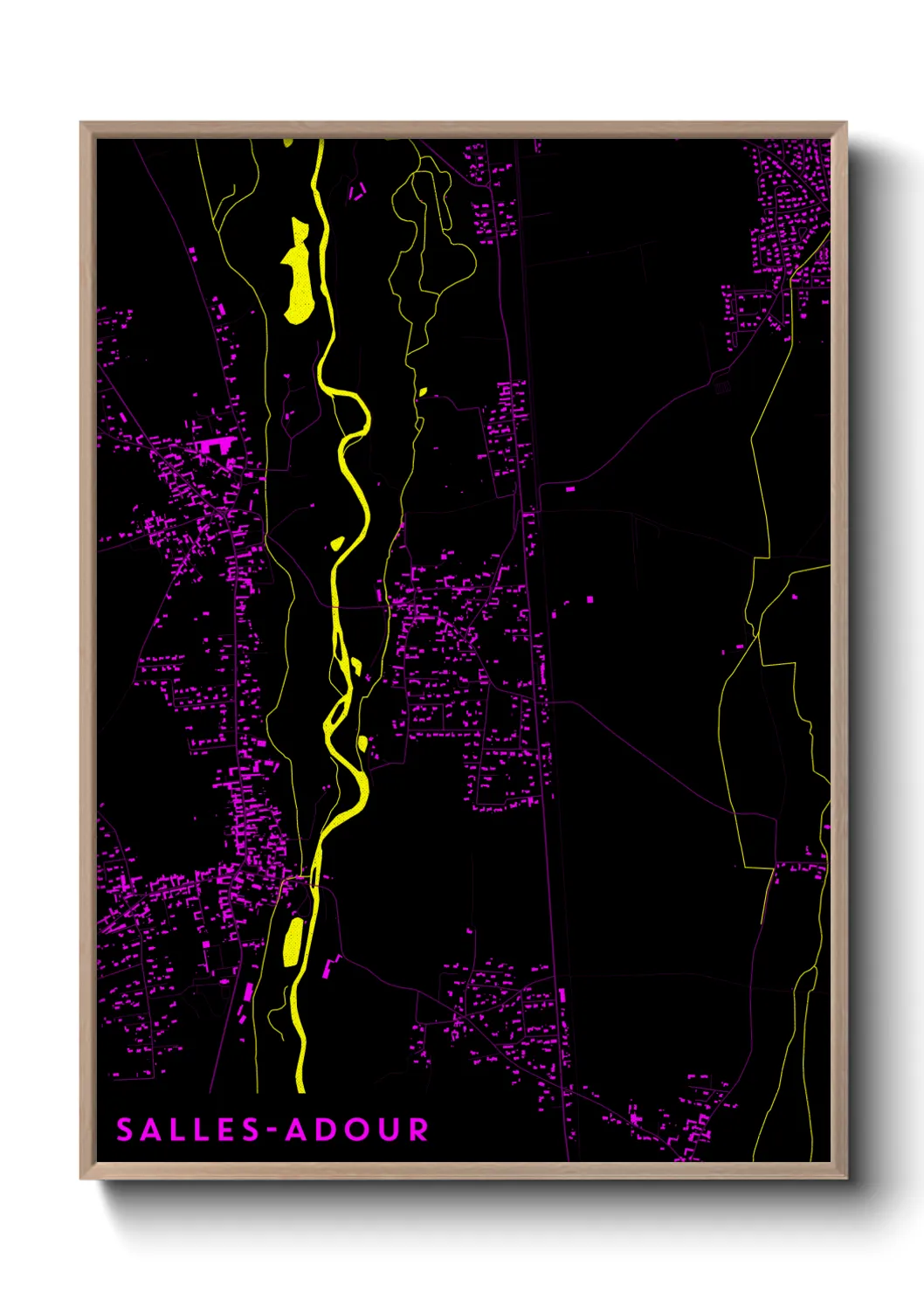 Une affiche de carte sur Salles-Adour